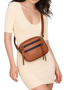 Botkier Chelsea Cognac Leather Camera Crossbody Bag New York No Strap